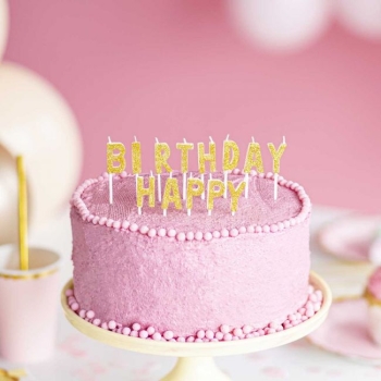 Candles - Happy Birthday - Gold